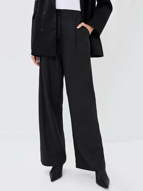 Z Supply Lucy Twill Pant Black Wide-Leg SZ M